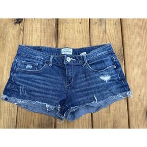 Vintage Aeropostale y2k low rise rolled cuff denim Micro Mini Jean shorts Sz 7/8